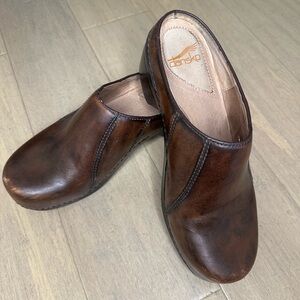 Dansko Women's Dark Brown Leather Clogs Size 40 Scandi Girl